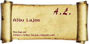 Albu Lajos névjegykártya